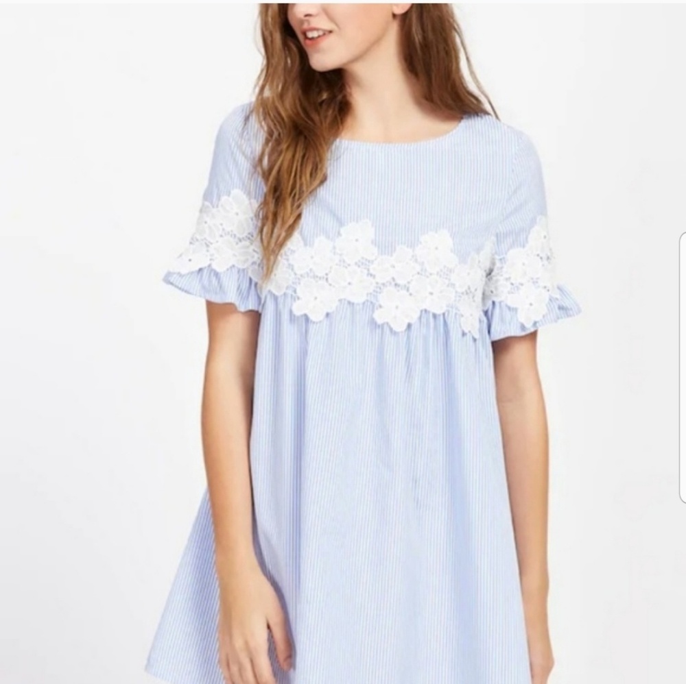 Asos lace floral striped dress